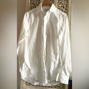 Charles Tyrwhitt Shirt Men 15.5 - 37 White 100% Cotton French Cuff Slim Fit